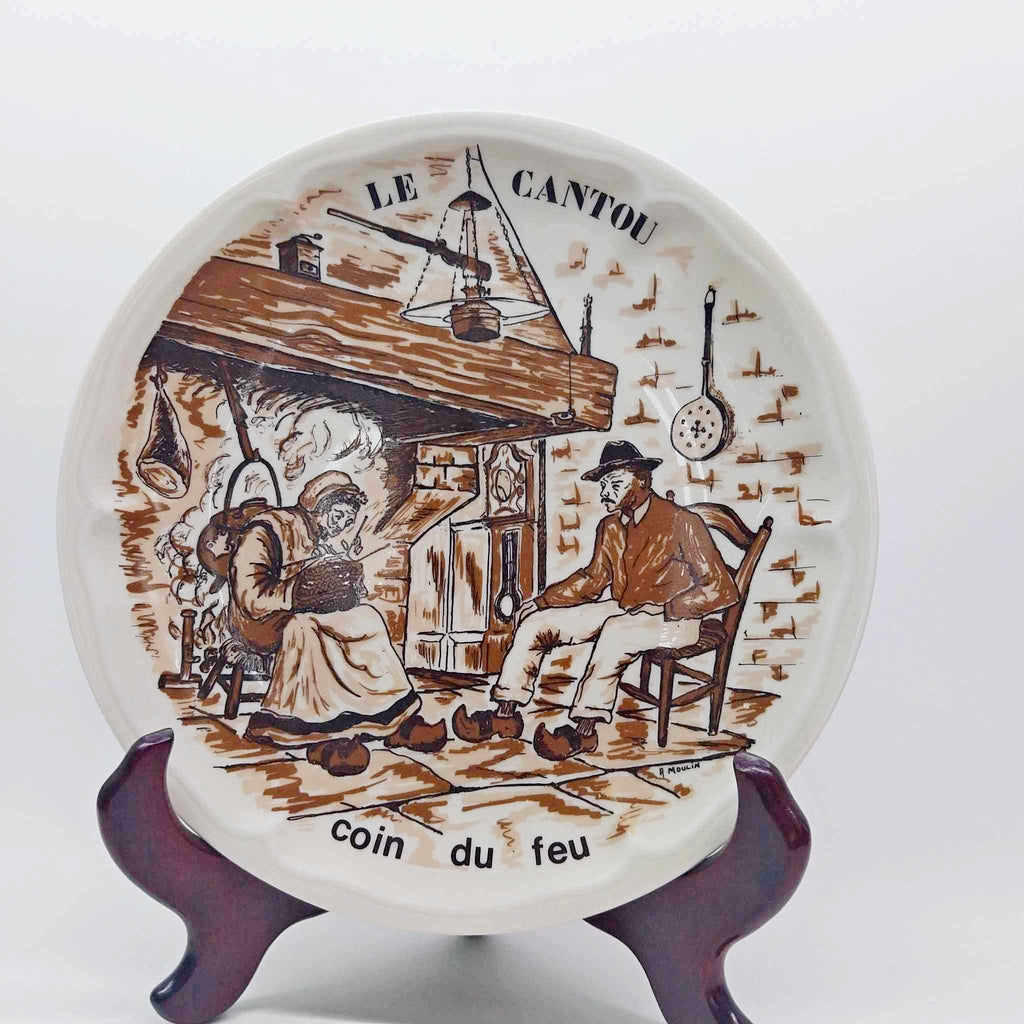 Limoges France Decorative Plate — Le Cantou, Coin du Feu