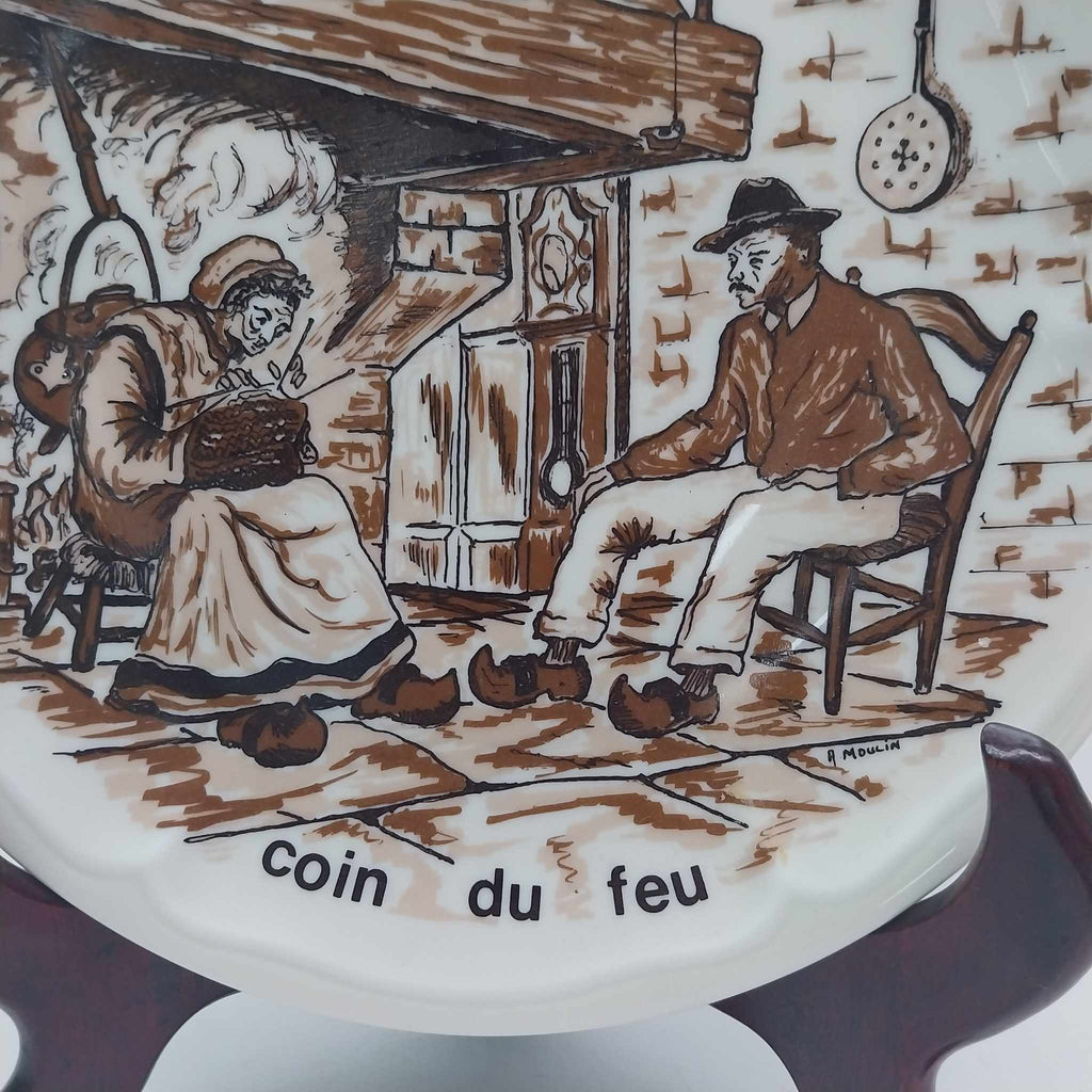 Limoges France Decorative Plate — Le Cantou, Coin du Feu