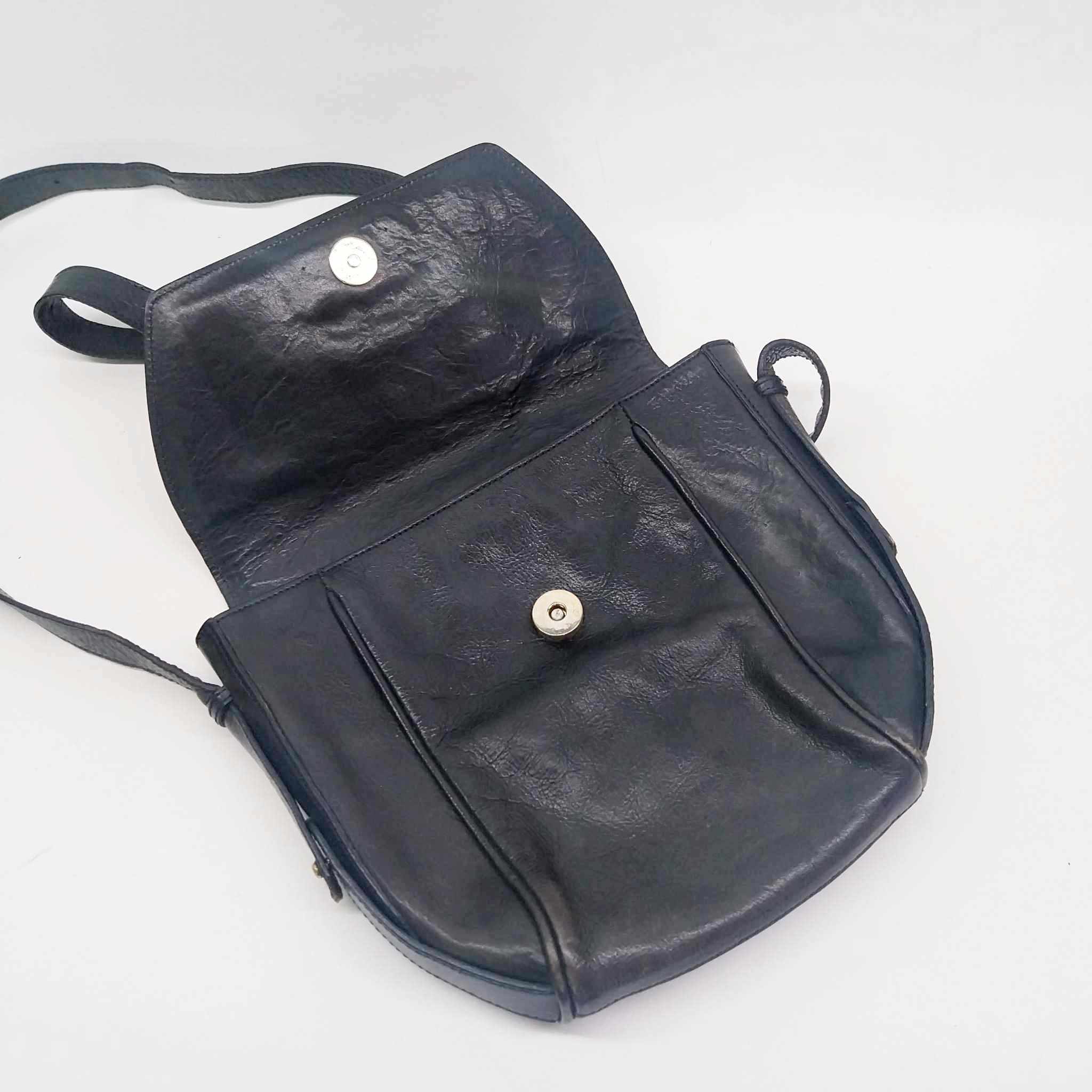 Vintage Etienne Aigner Black Leather Crossbody Bag