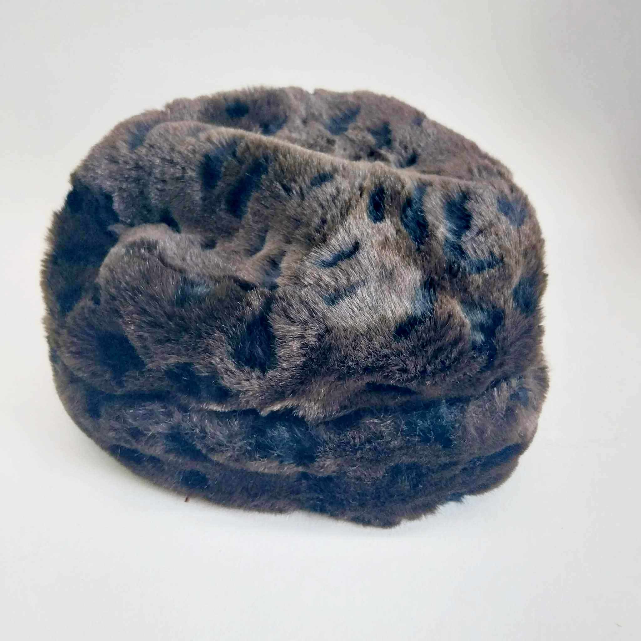 Vintage Dark Brown Faux Fur Hat — Cossack Style Winter Hat