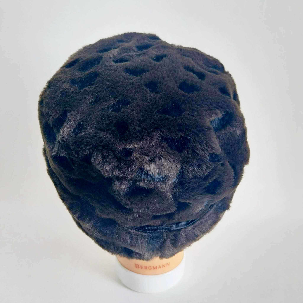 Vintage Dark Brown Faux Fur Hat — Cossack Style Winter Hat