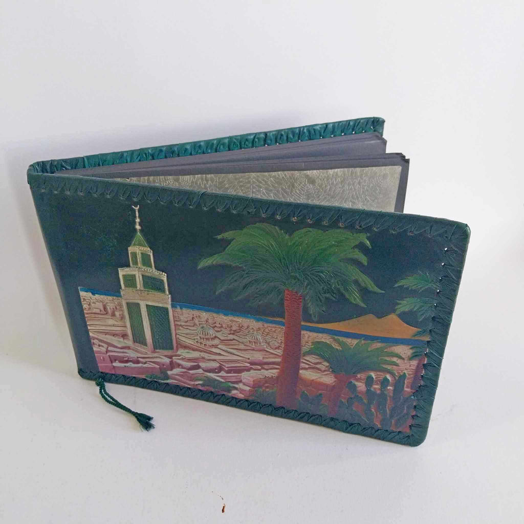 Vintage Oriental Photo Album with Leather Covers