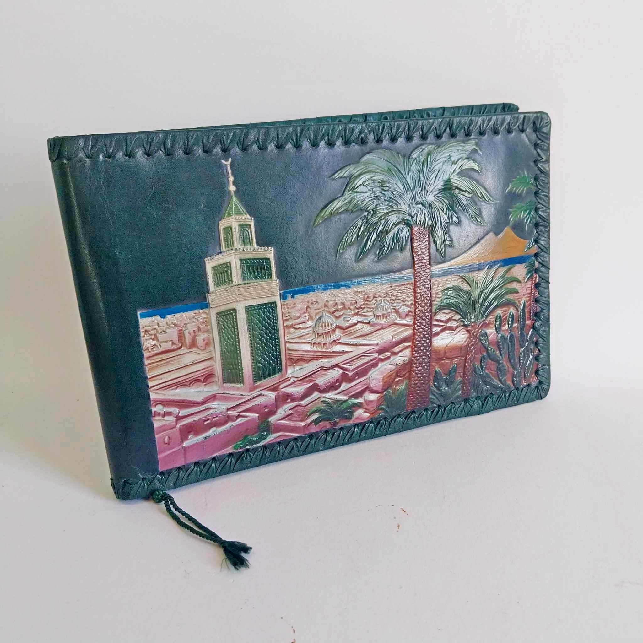 Vintage Oriental Photo Album with Leather Covers