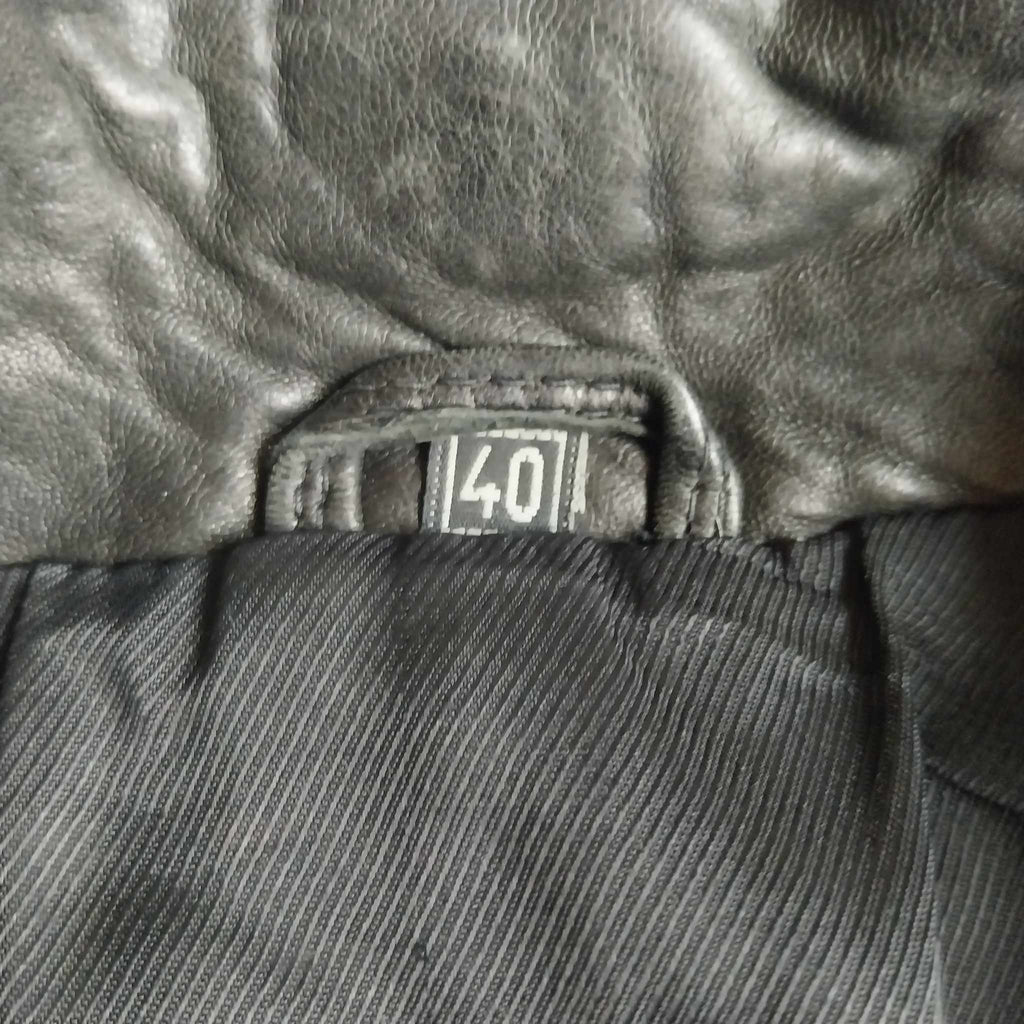 Vintage Black Leather Biker Jacket, Unisex Rocker Jacket