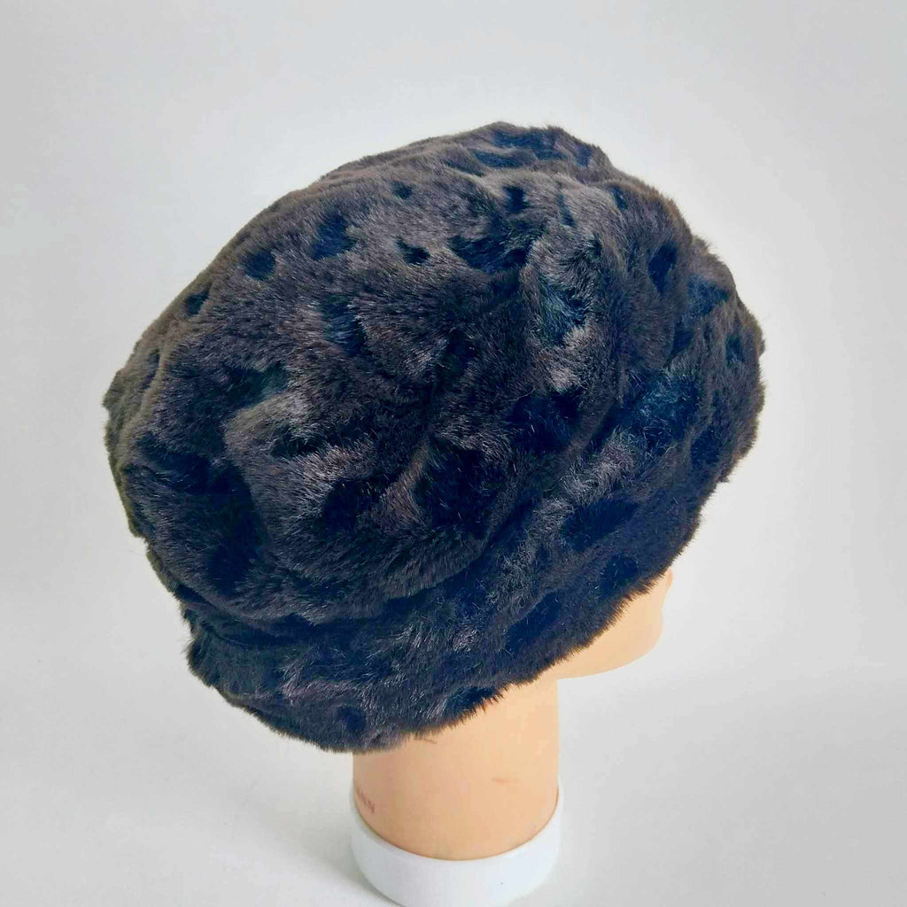 Vintage Dark Brown Faux Fur Hat — Cossack Style Winter Hat