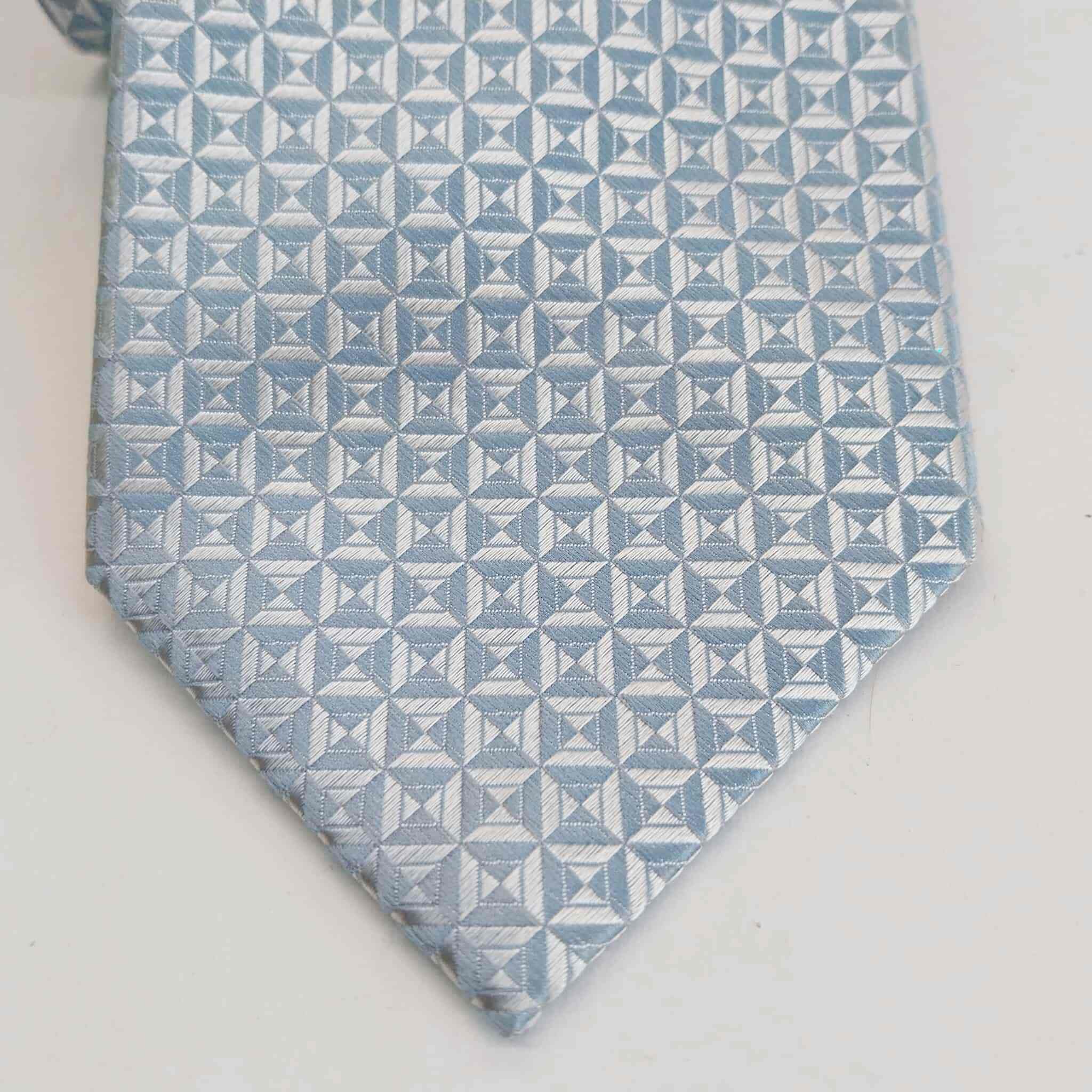 Erve Jacques Italian Silk Tie — Powder Blue Jacquard Vintage Necktie