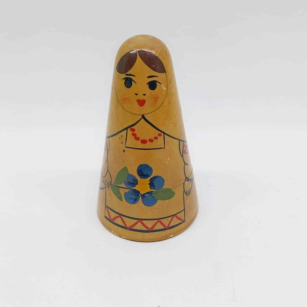 Vintage Russian Matryoshka Nesting Dolls — Set of 3 Conical Matryoshka Dolls