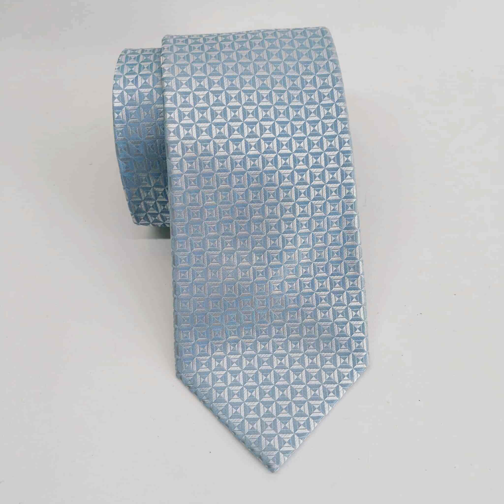 Erve Jacques Italian Silk Tie — Powder Blue Jacquard Vintage Necktie