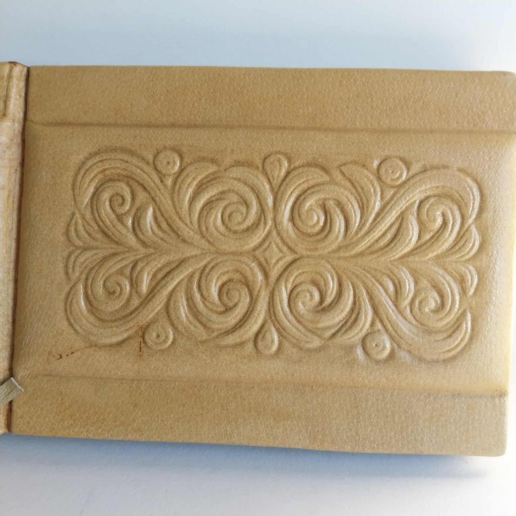 Vintage Leather Photo Album with Relief Ornament