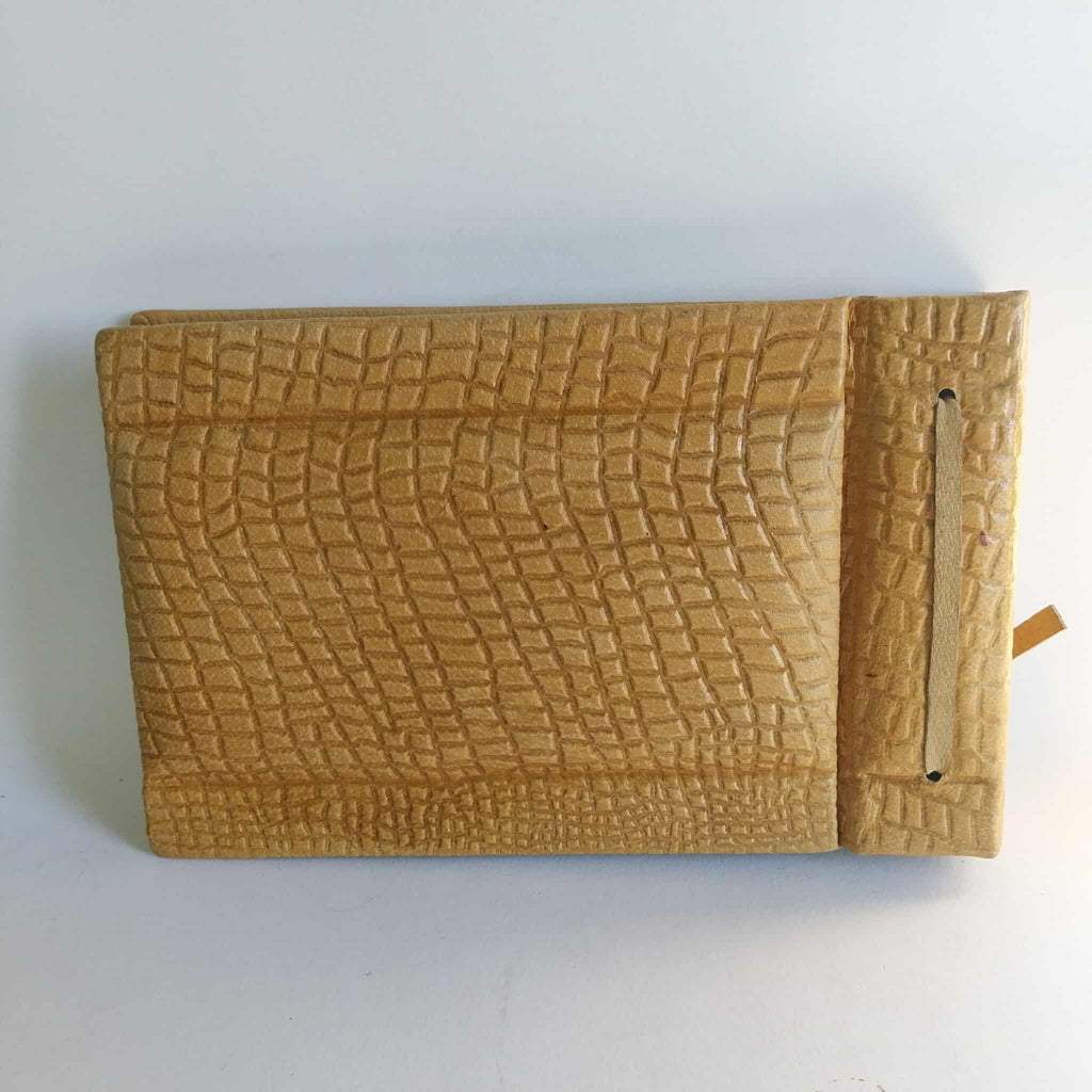 Vintage Leather Photo Album with Relief Ornament