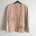 Vintage JAZZ Suede Jacket – Hand-Painted Primitive Art, Size XXL