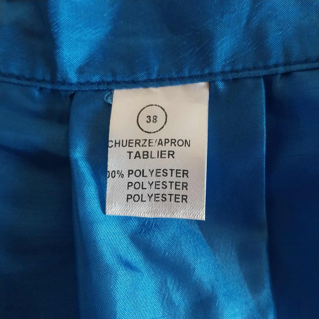 Stockerpoint Dirndl Dress — Black Bodice, Blue Gingham Skirt & Satin Apron, Size 38