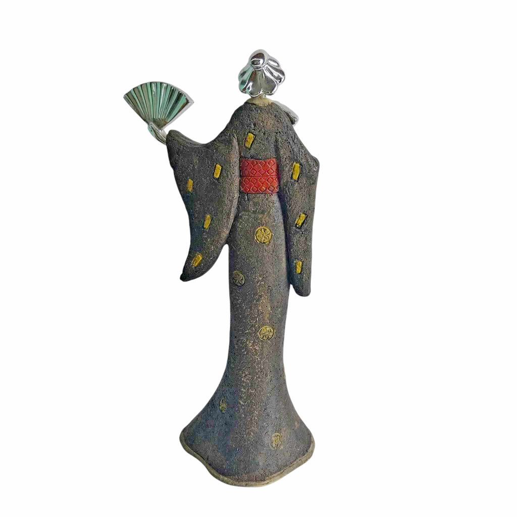 Vintage sculpture of a Japanese woman, resin Geisha figure