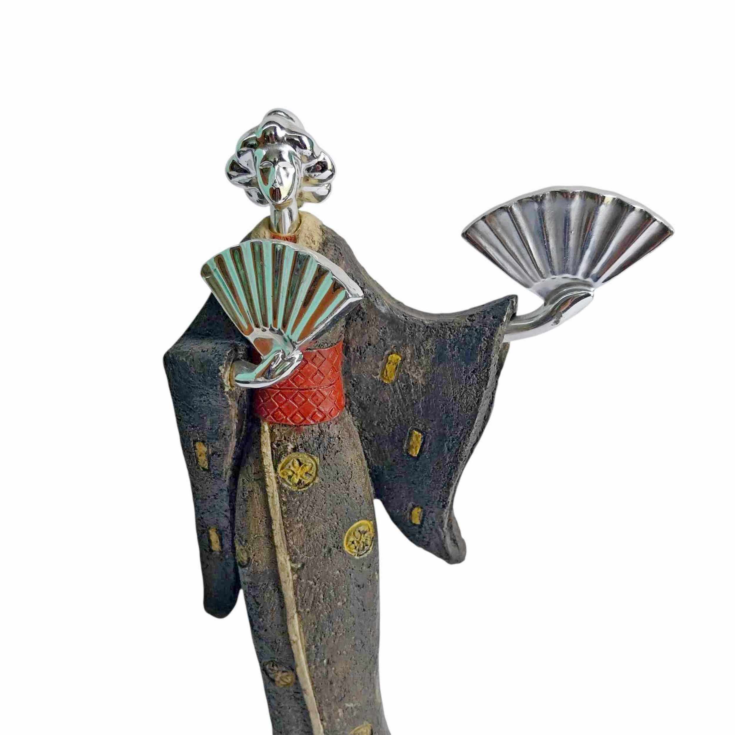 Vintage sculpture of a Japanese woman, resin Geisha figure