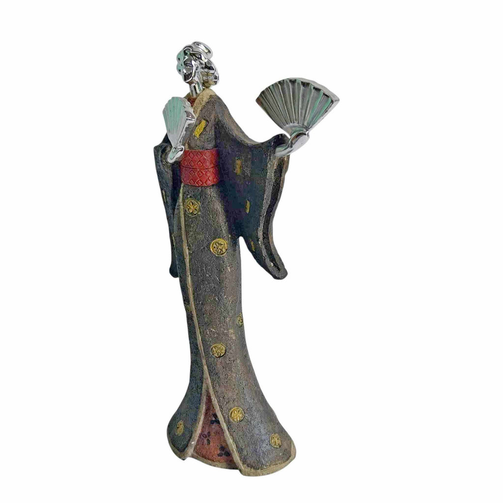 Vintage sculpture of a Japanese woman, resin Geisha figure