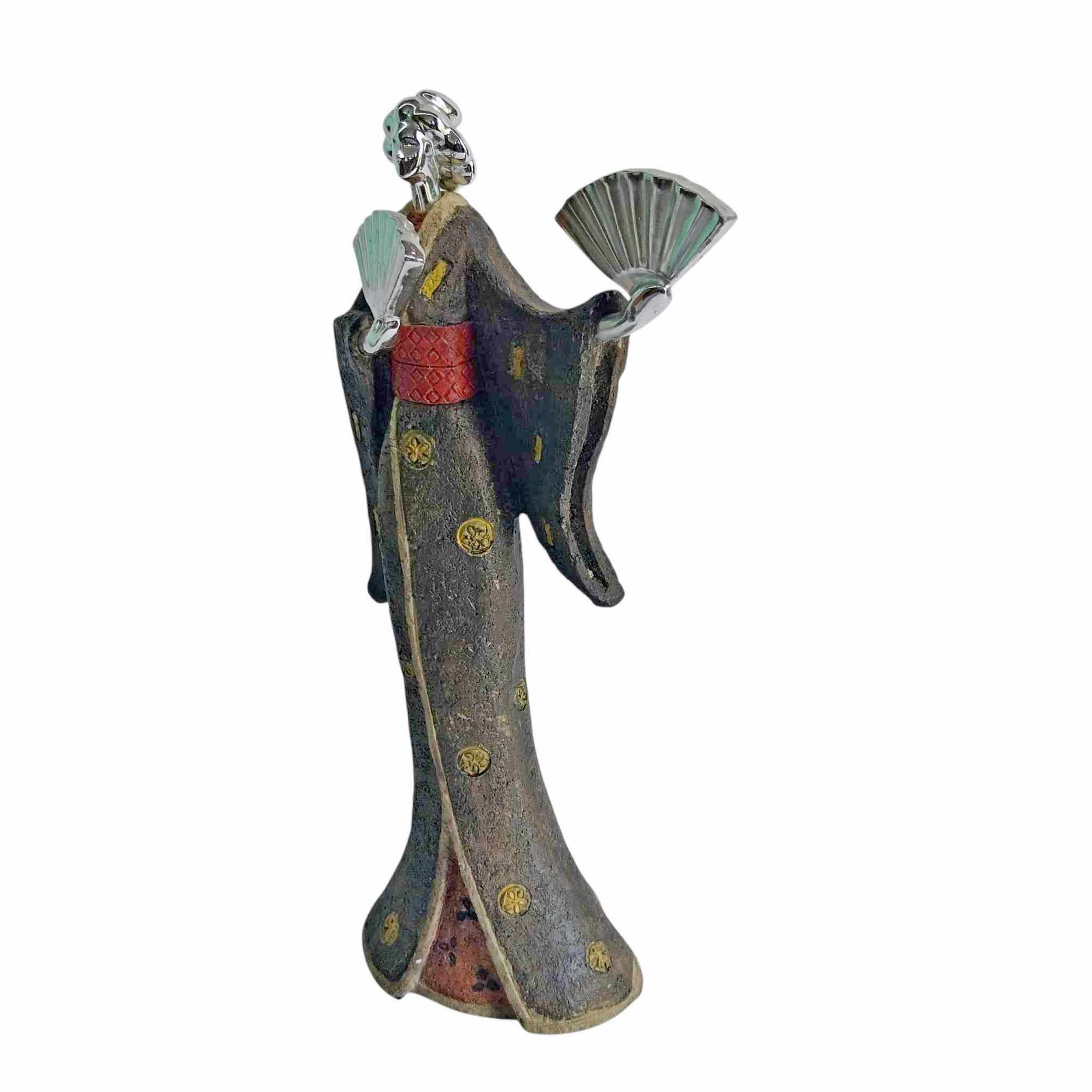 Vintage sculpture of a Japanese woman, resin Geisha figure
