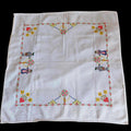 Vintage German Folk Art Cross-Stitch Tablecloth 80cm