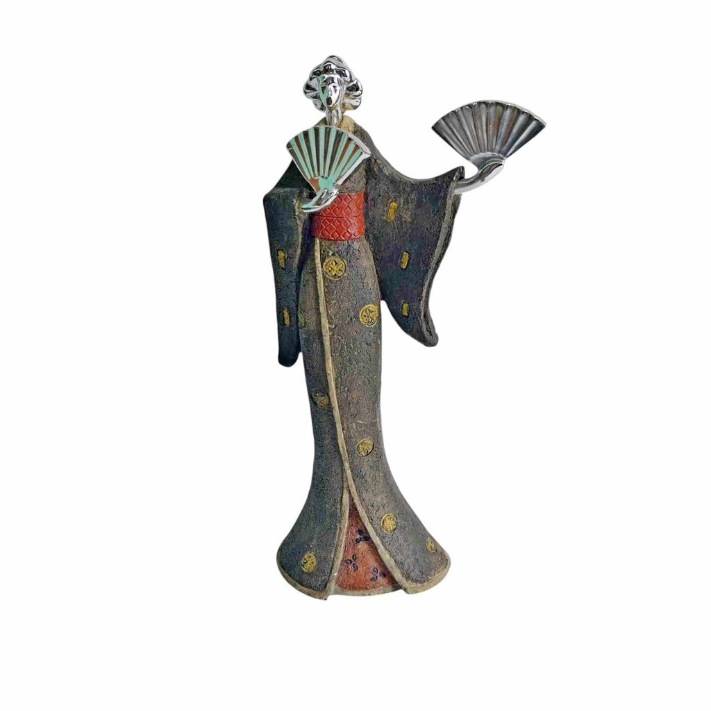 Vintage sculpture of a Japanese woman, resin Geisha figure