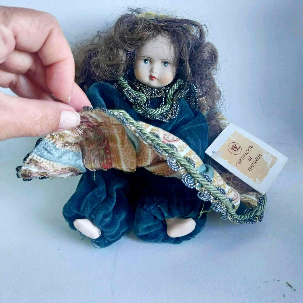 Vintage Capodimonte porcelain doll, Italian collectible doll