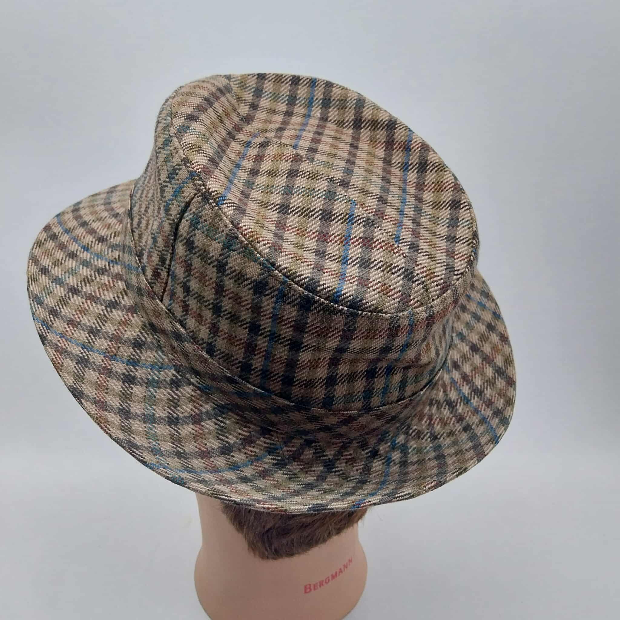 Vintage Mayser Tweed Fedora Hat — Plaid Check, Made in Germany