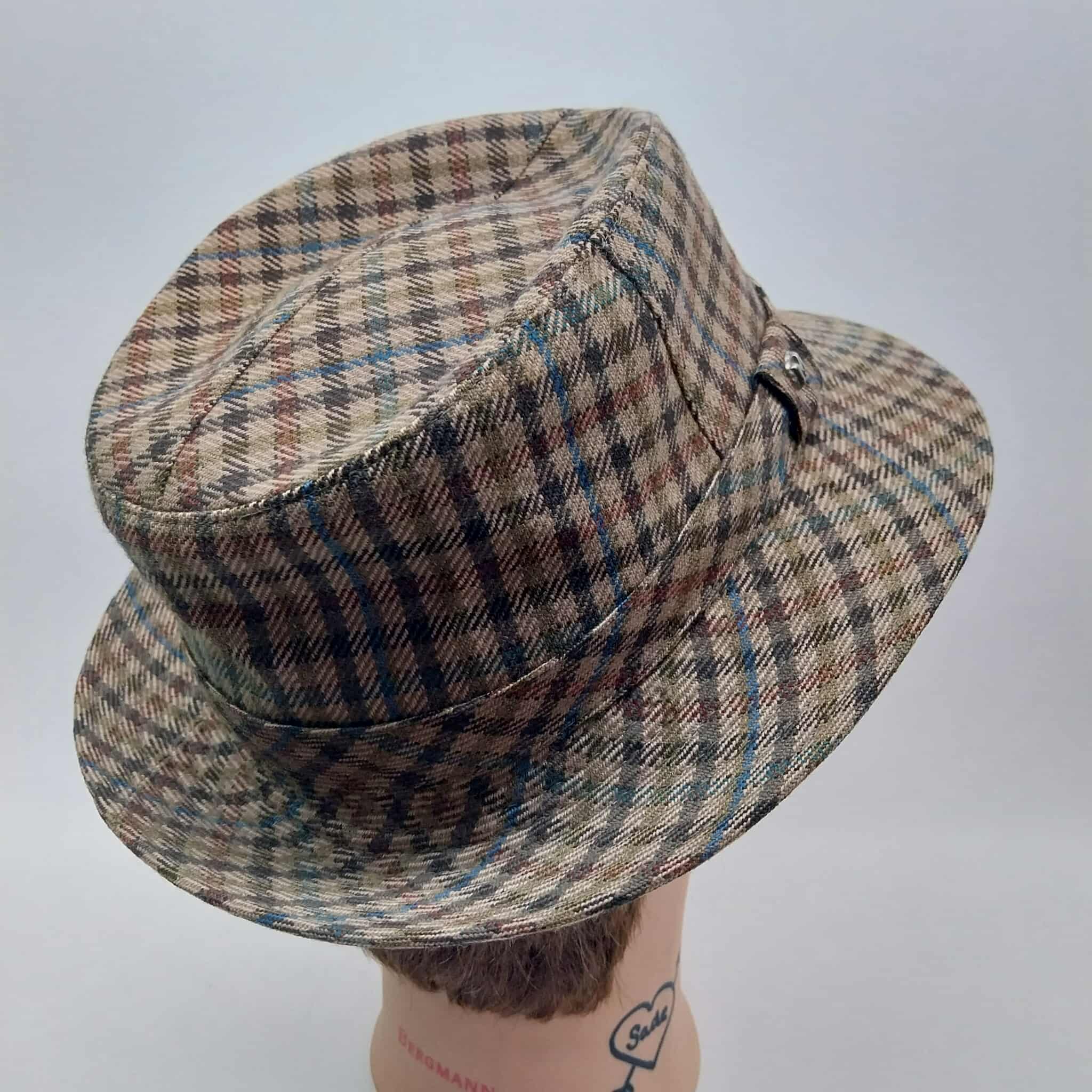 Vintage Mayser Tweed Fedora Hat — Plaid Check, Made in Germany