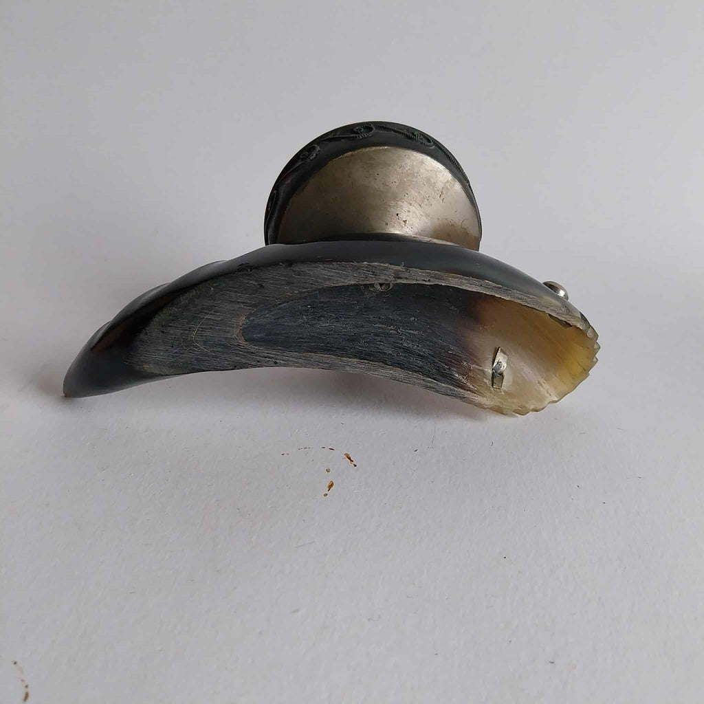 Fish ashtray made of horn and metal, Vintage souvenir from the USSR