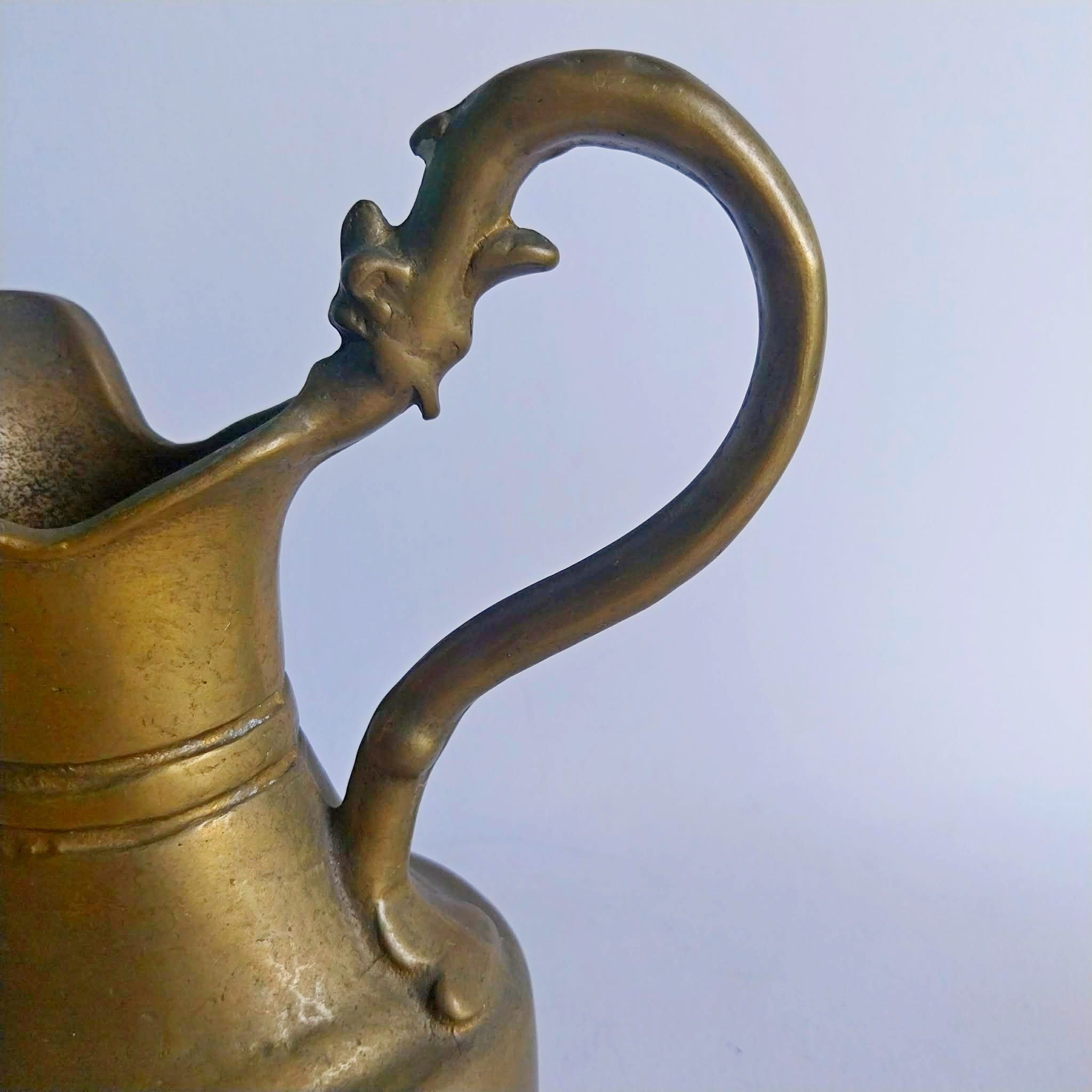 Antique brass jug, Handmade jug made of solid brass