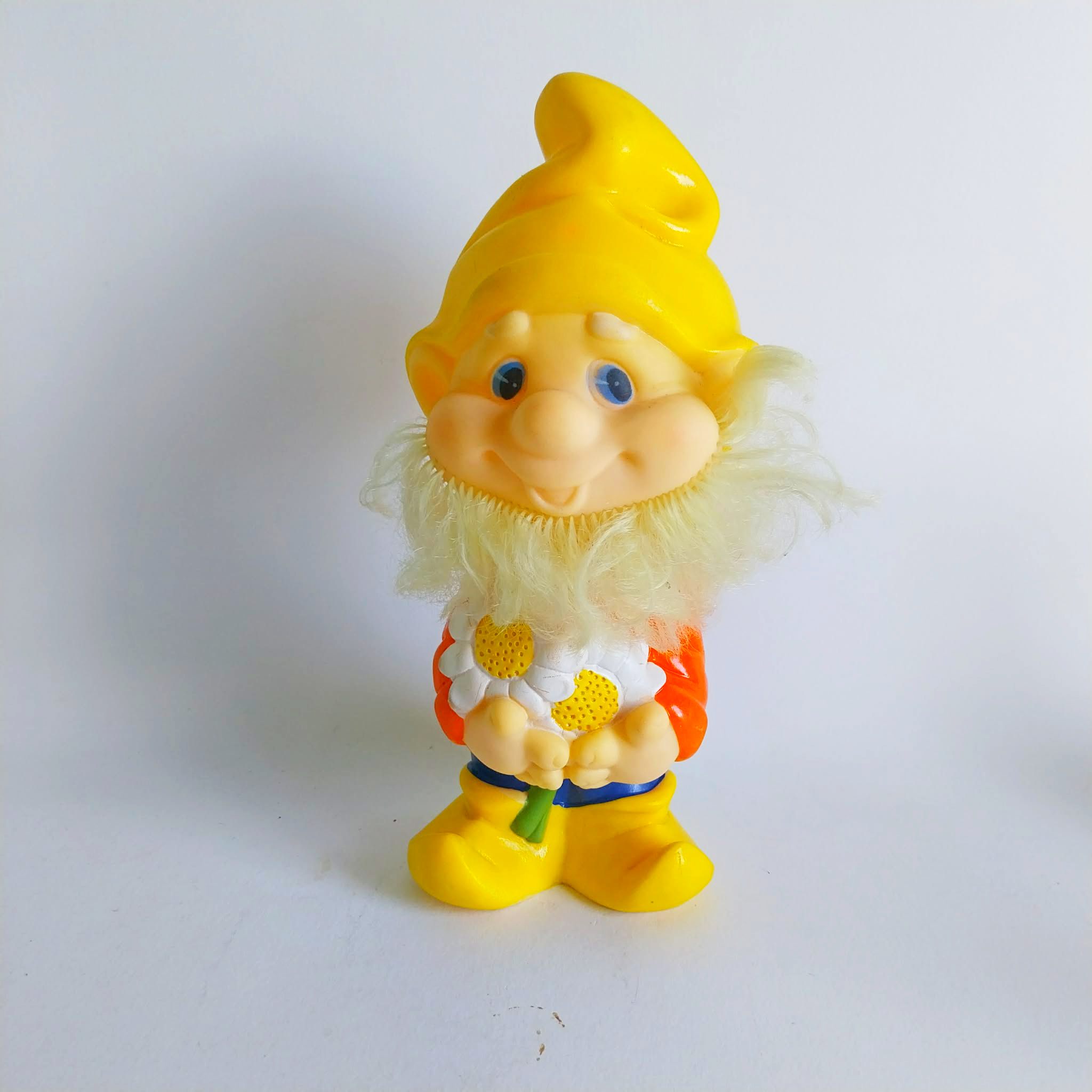 Vintage rare rubber toy Dwarf from USSR, 80s