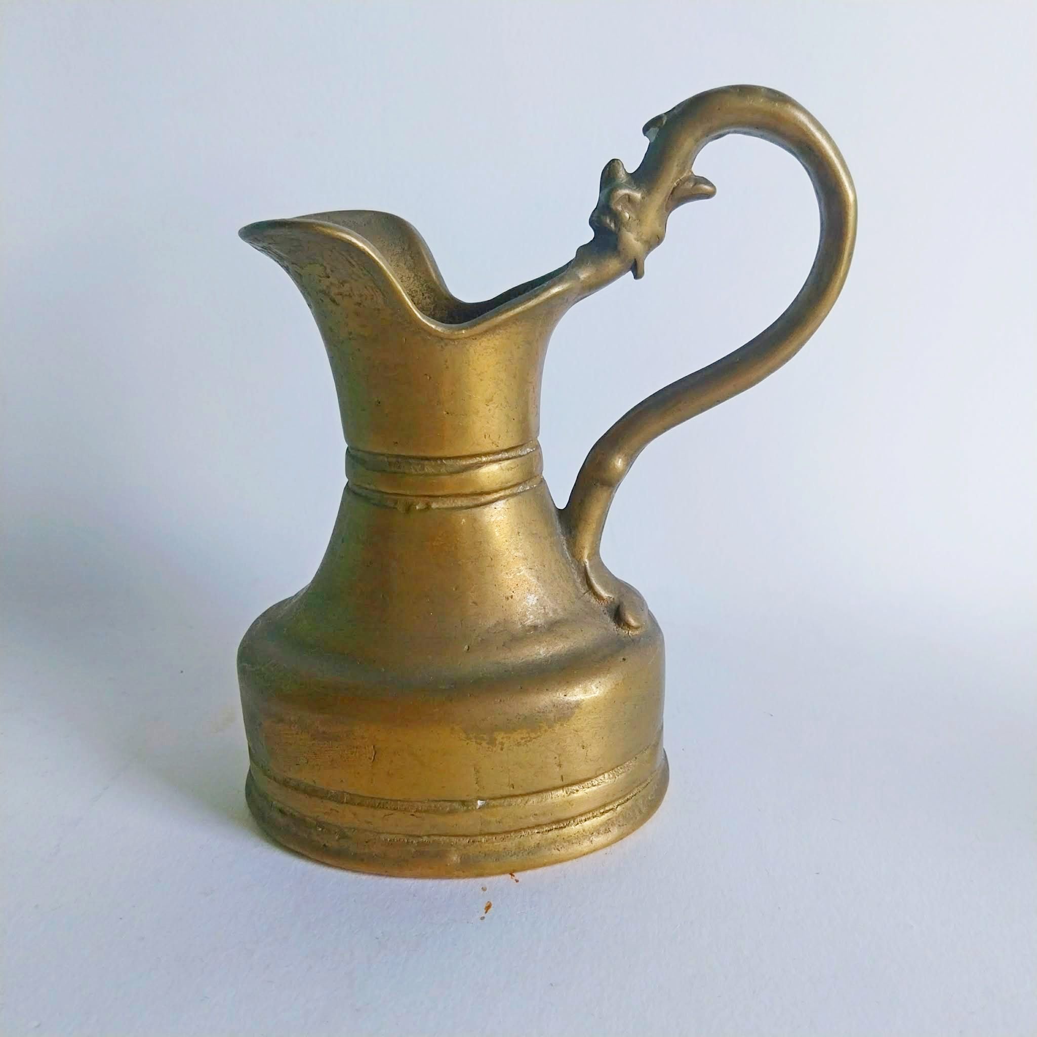 Antique brass jug, Handmade jug made of solid brass