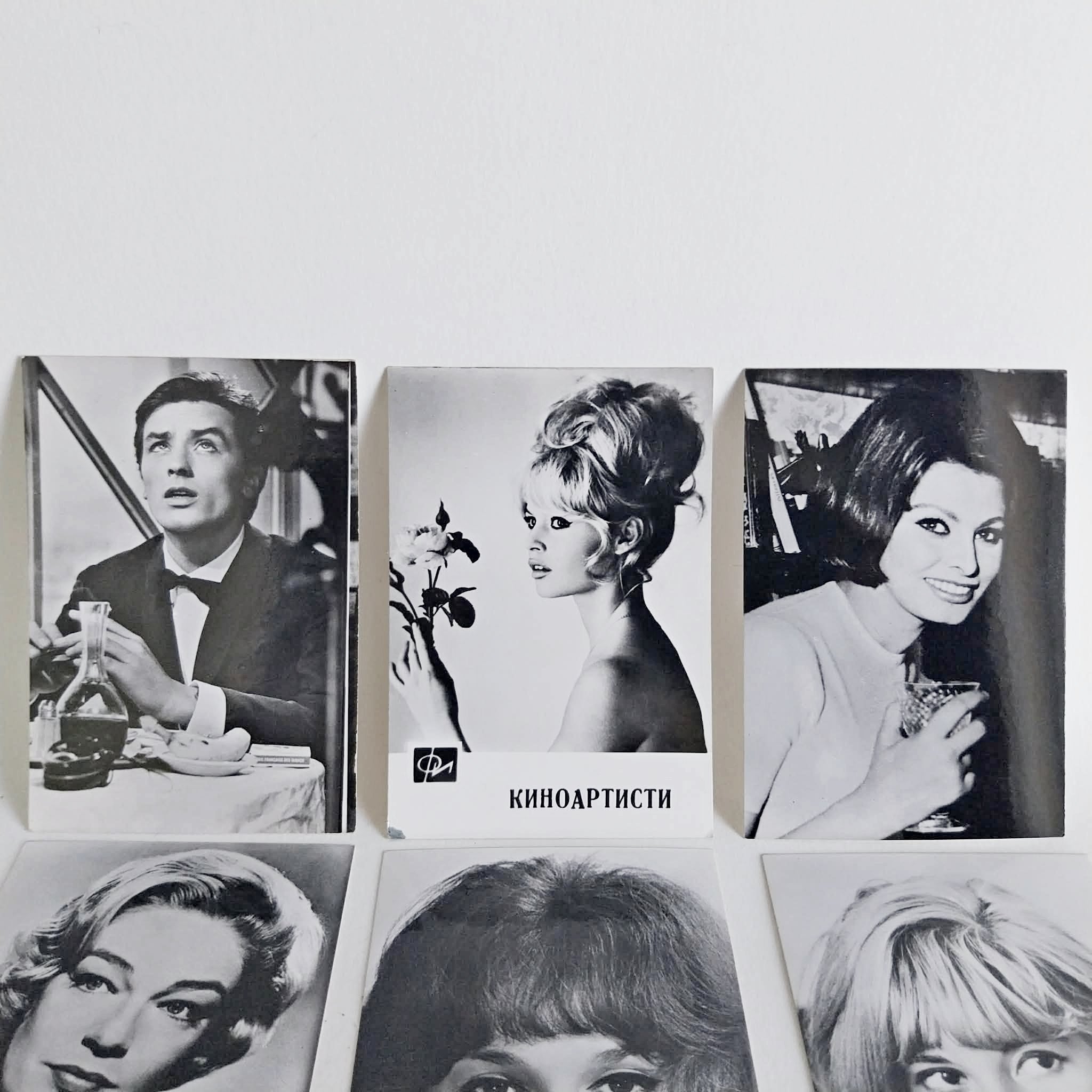 Vintage European Film Stars Photo Cards – Set of 12 Black & White