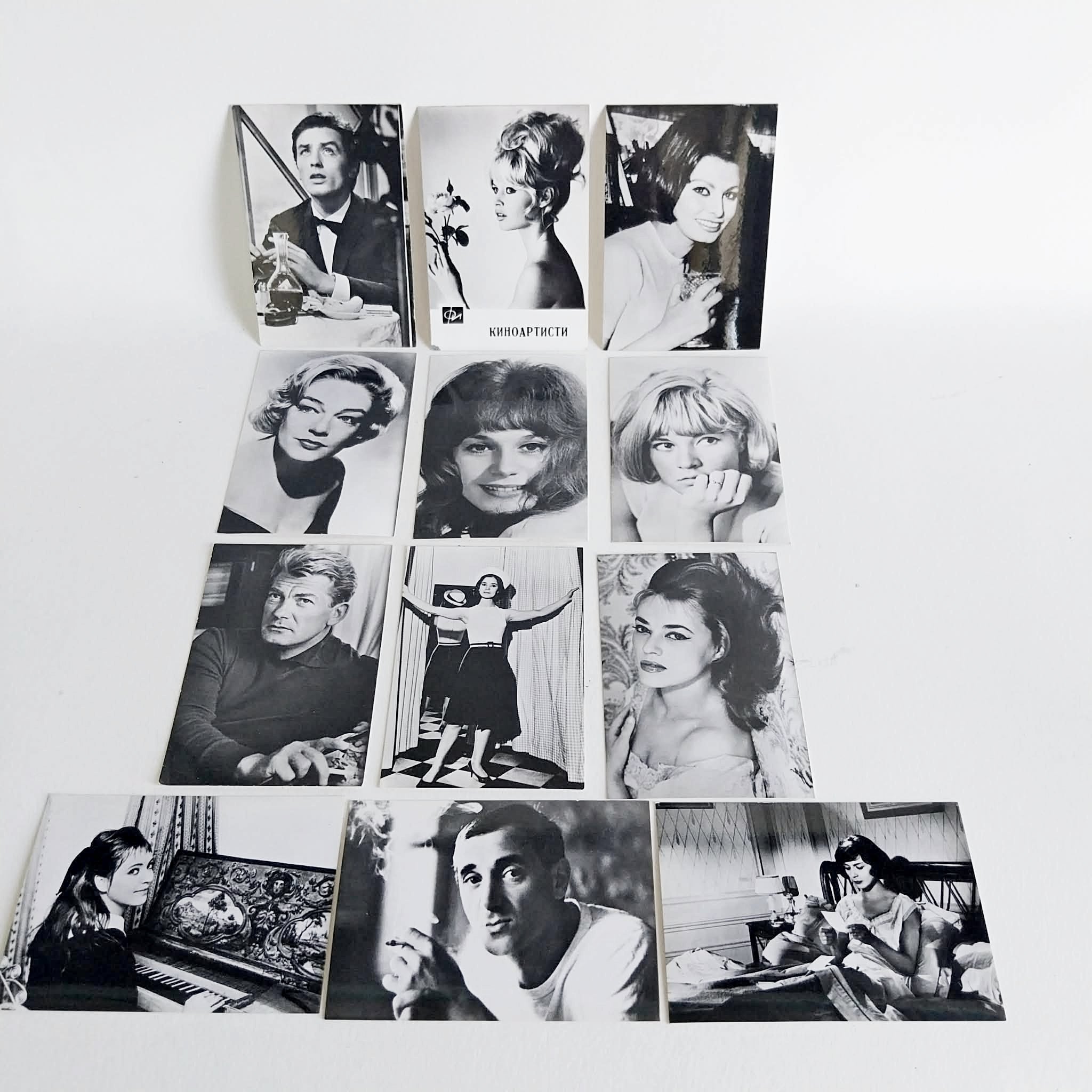 Vintage European Film Stars Photo Cards – Set of 12 Black & White