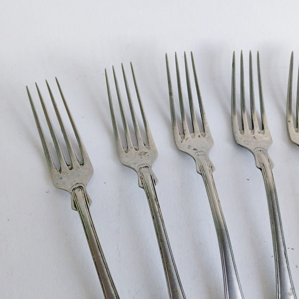 Vintage ALPACCA Silver-Plated Dinner Forks – Set of 8 with Floral Engraving