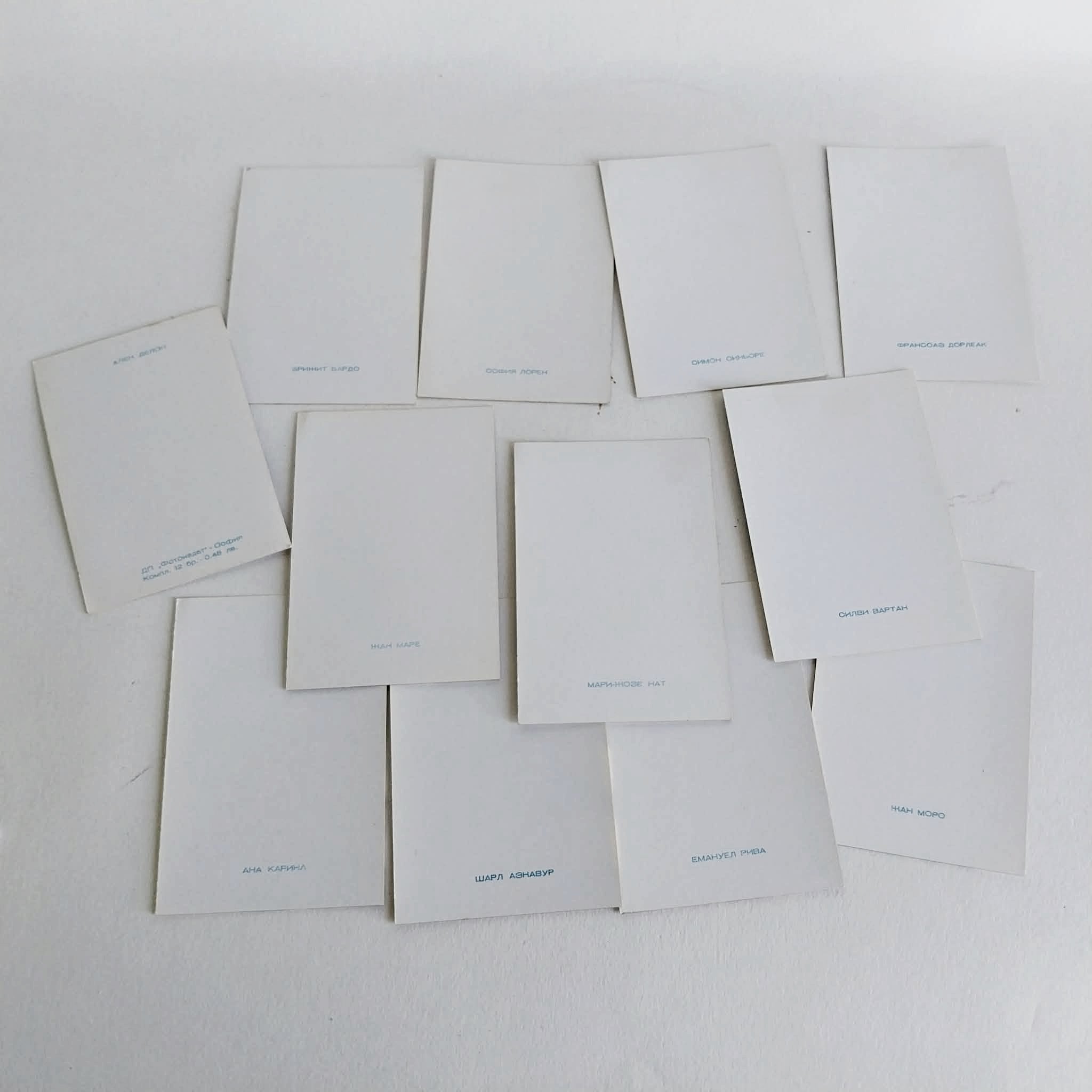 Vintage European Film Stars Photo Cards – Set of 12 Black & White