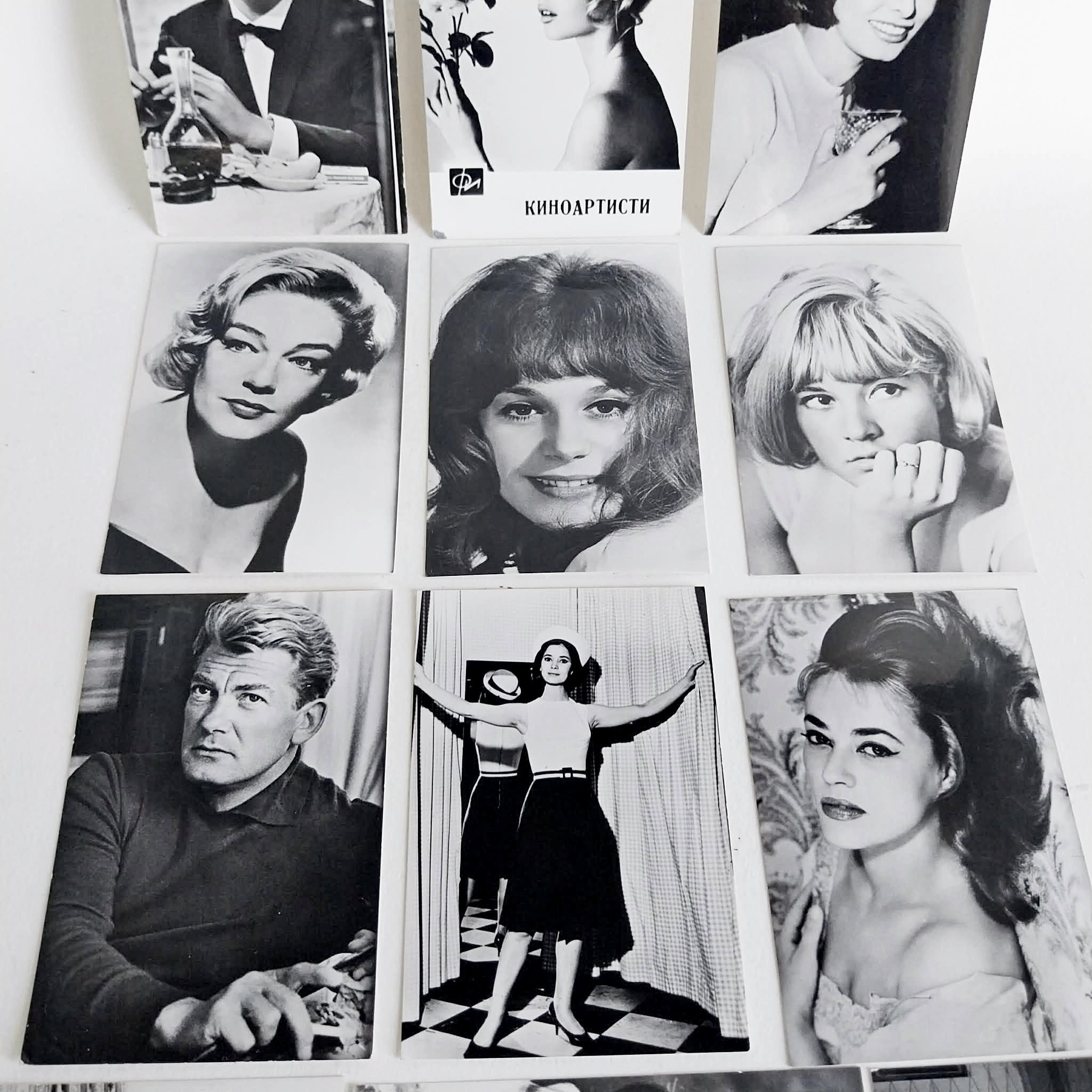 Vintage European Film Stars Photo Cards – Set of 12 Black & White