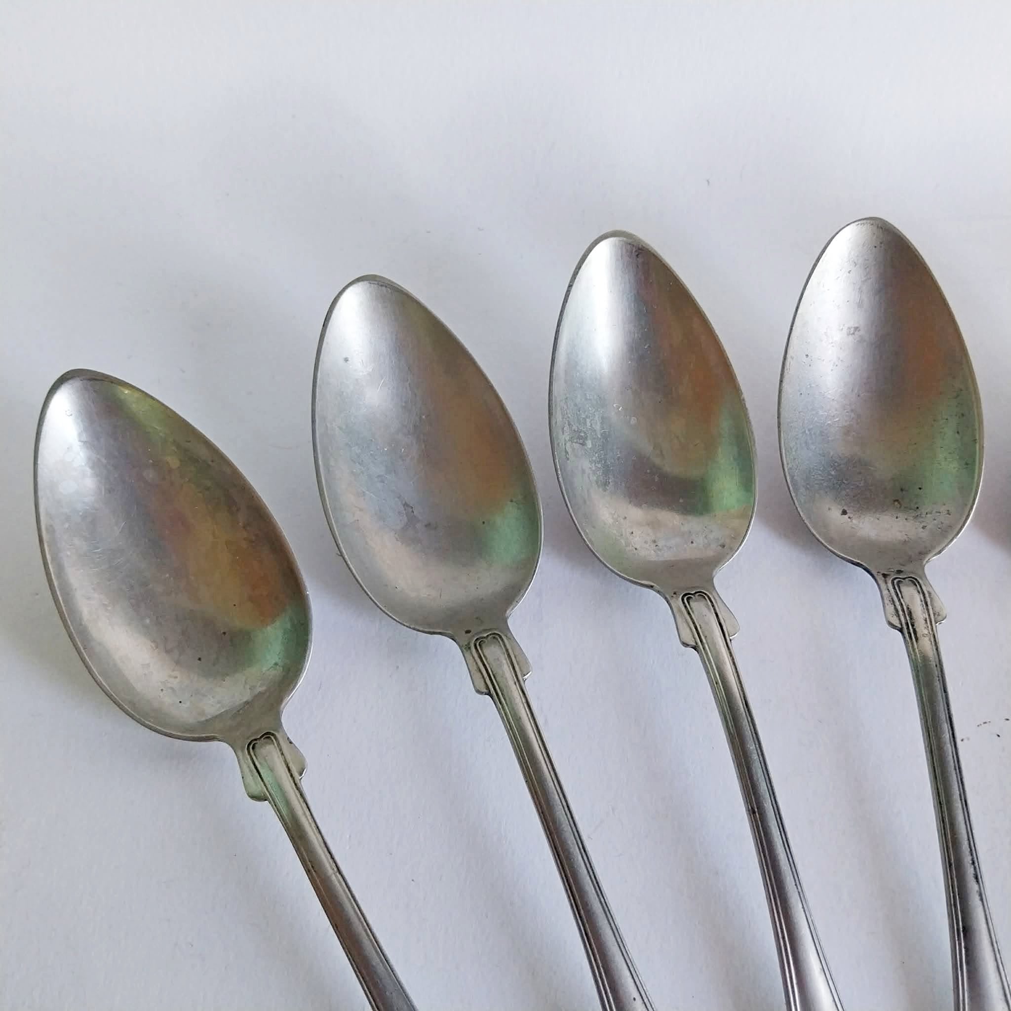 Vintage ALPACCA Silver-Plated Dinner Spoons – Set of 8 with Floral Engraving