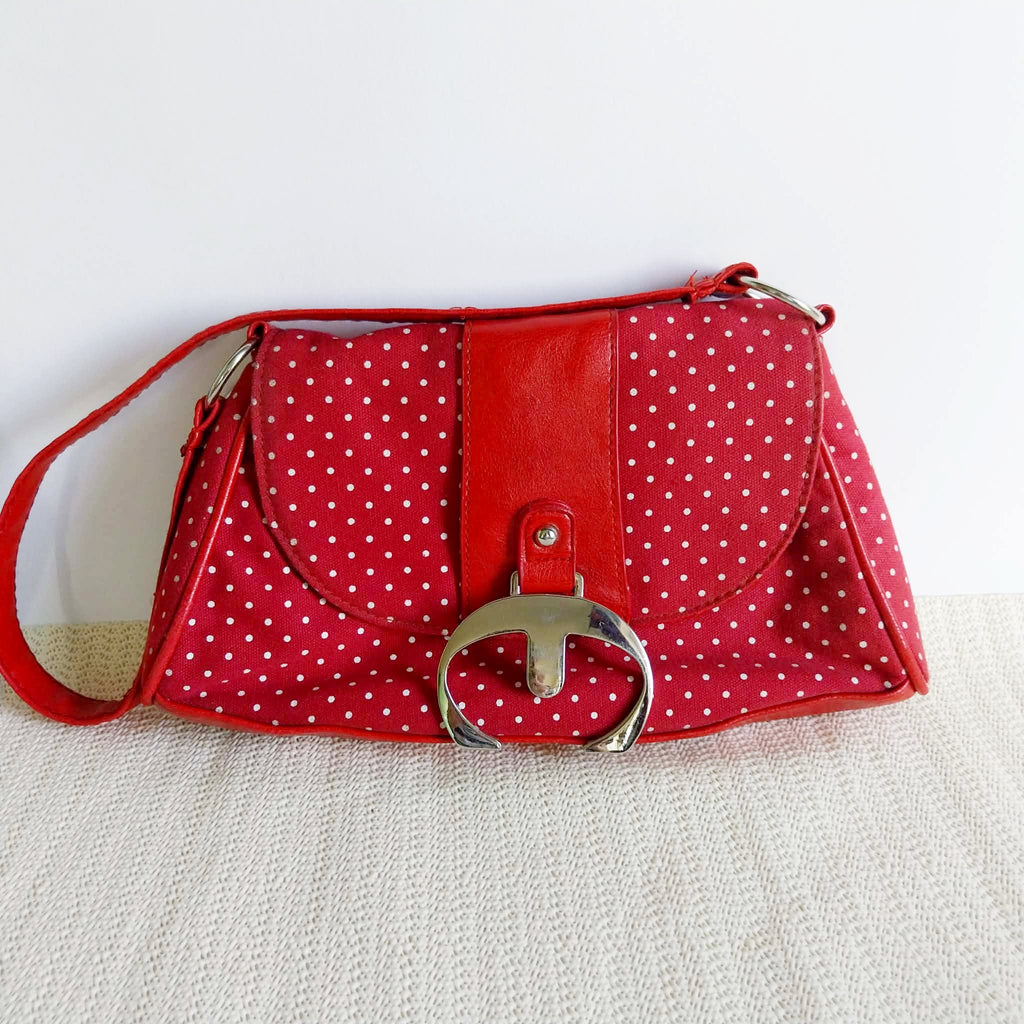 Vintage Red Polka Dot Shoulder Bag – Retro Handbag