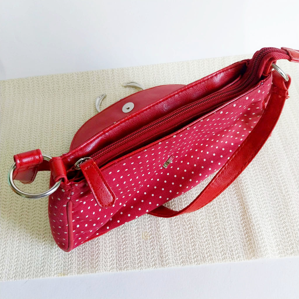 Vintage Red Polka Dot Shoulder Bag – Retro Handbag