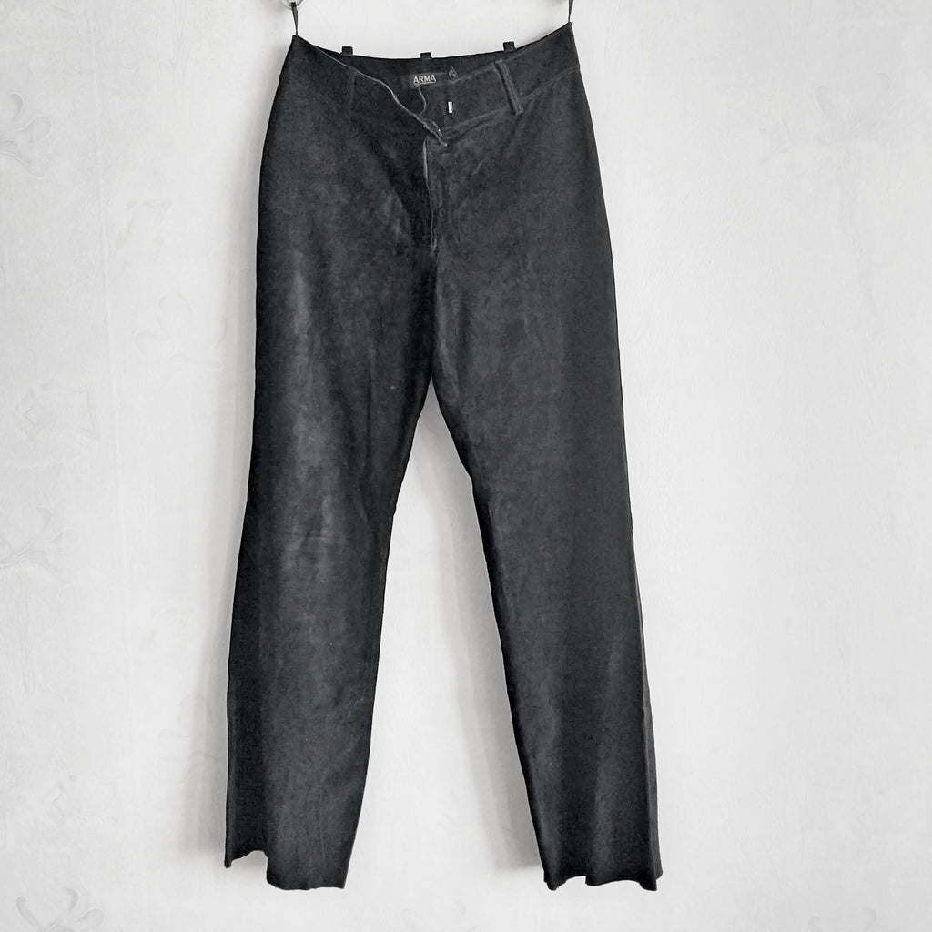 ARMA Women's Black Suede Leather Trousers – Size L
