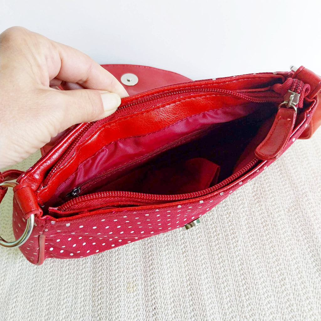 Vintage Red Polka Dot Shoulder Bag – Retro Handbag