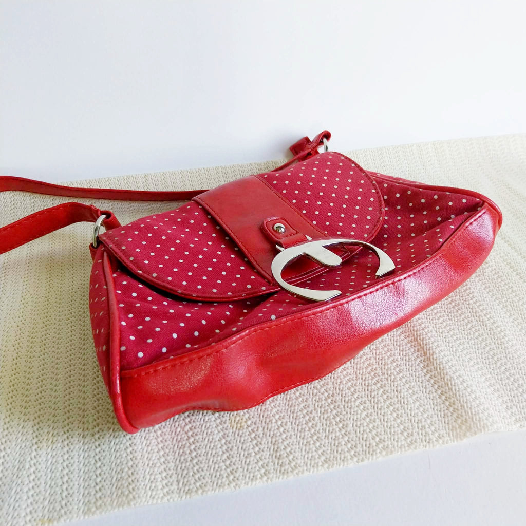 Vintage Red Polka Dot Shoulder Bag – Retro Handbag