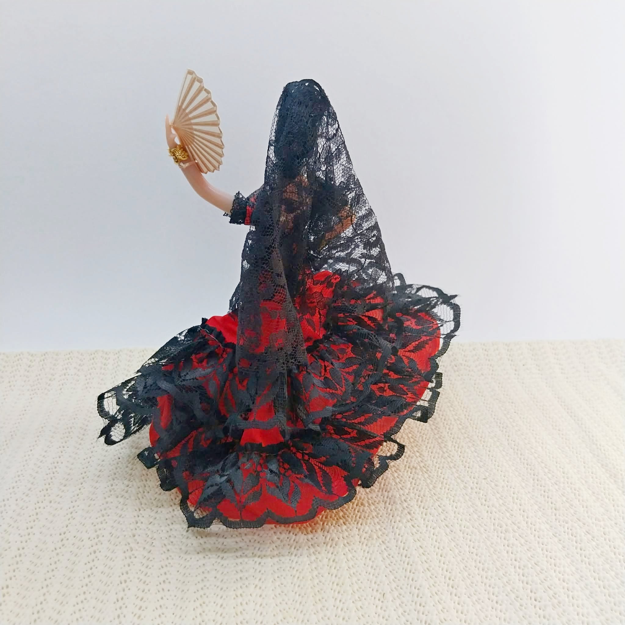 Vintage Flamenco Dancer Doll — Red & Black