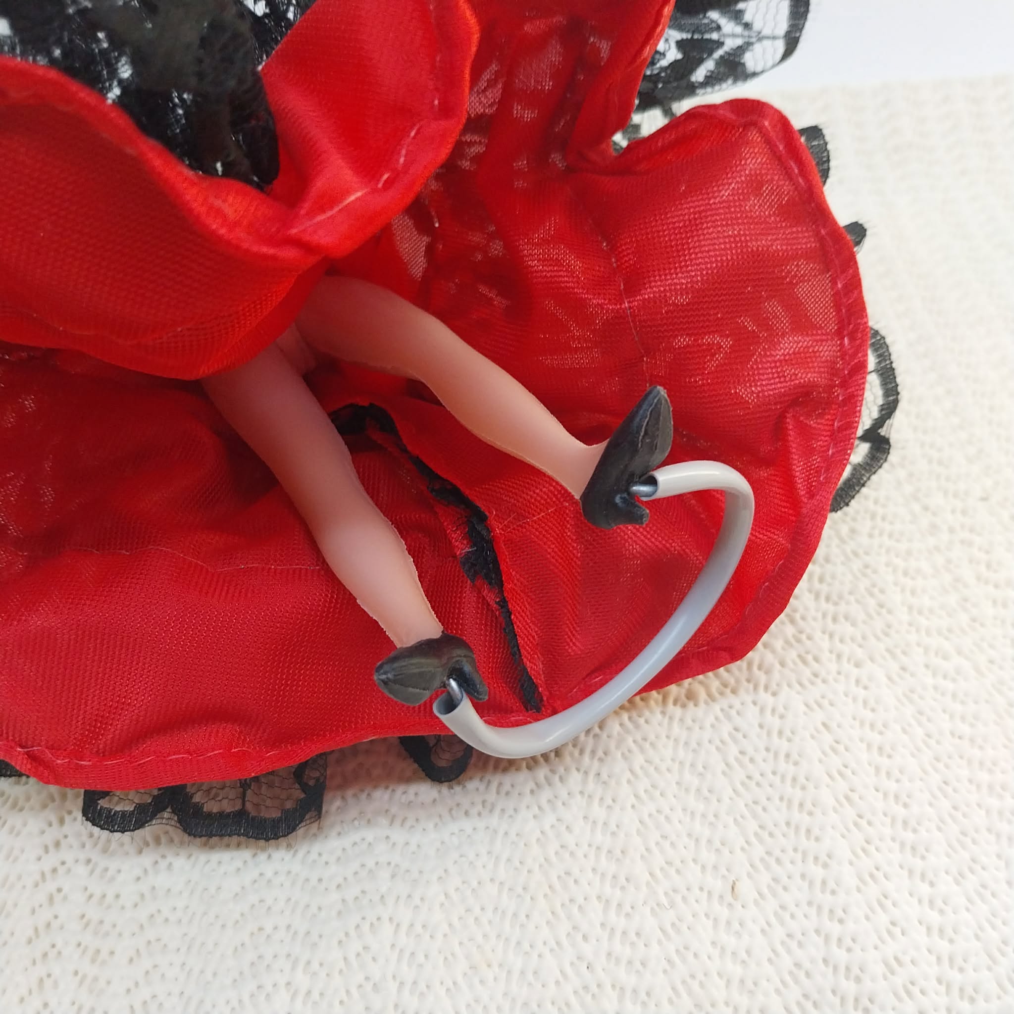 Vintage Flamenco Dancer Doll — Red & Black