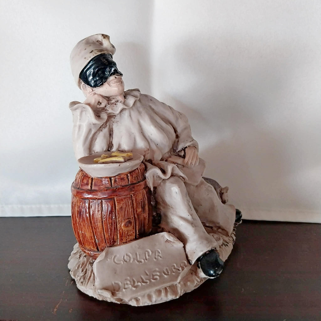 Italian Pierrot Resin Figurine “Colpa dell’Euro”