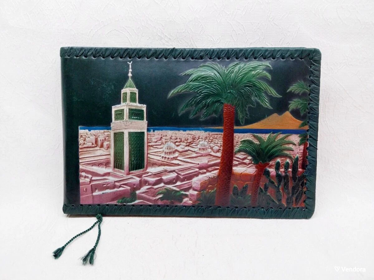 Vintage Oriental Photo Album with Leather Covers