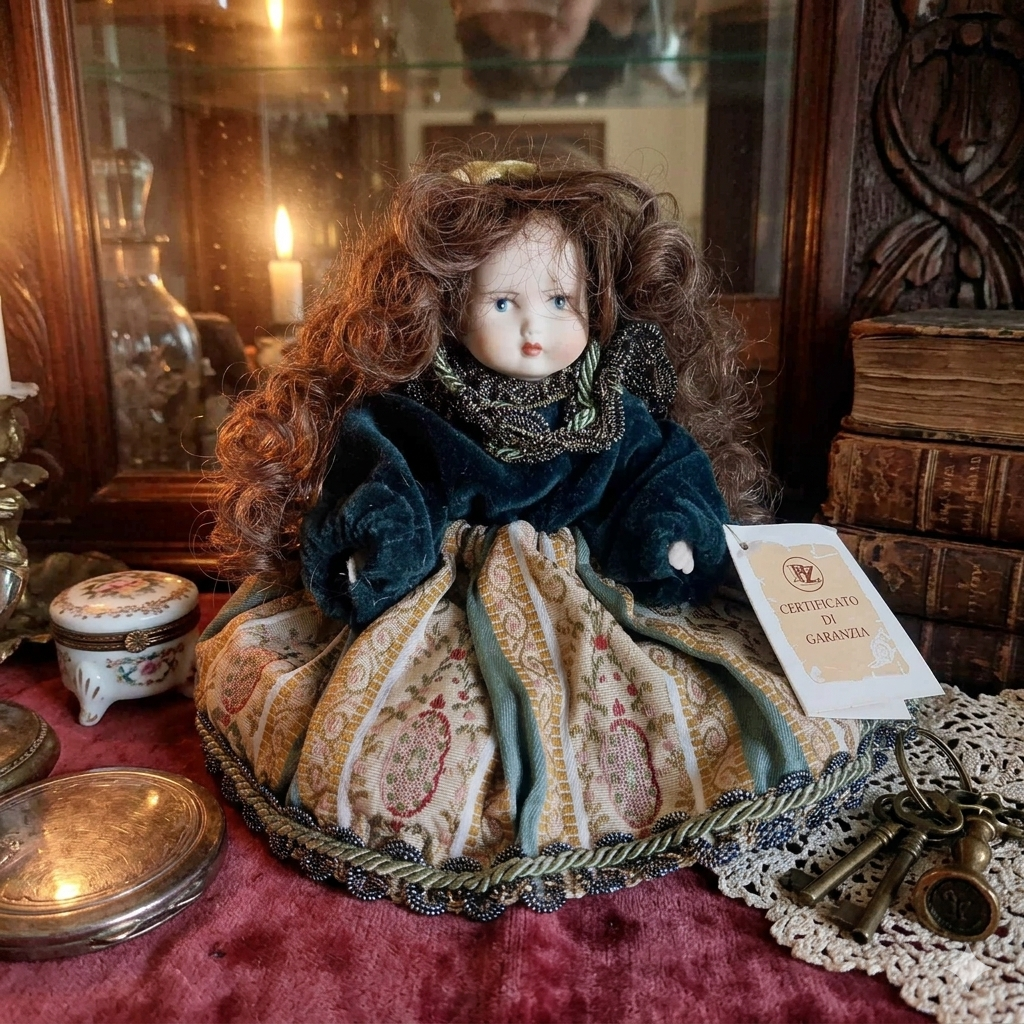 Vintage Capodimonte porcelain doll, Italian collectible doll