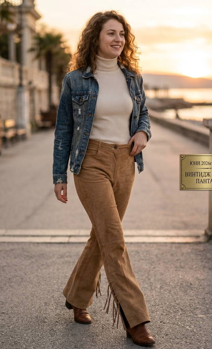 Vintage suede pants with fringe and laces, Western Cowgirl Pants