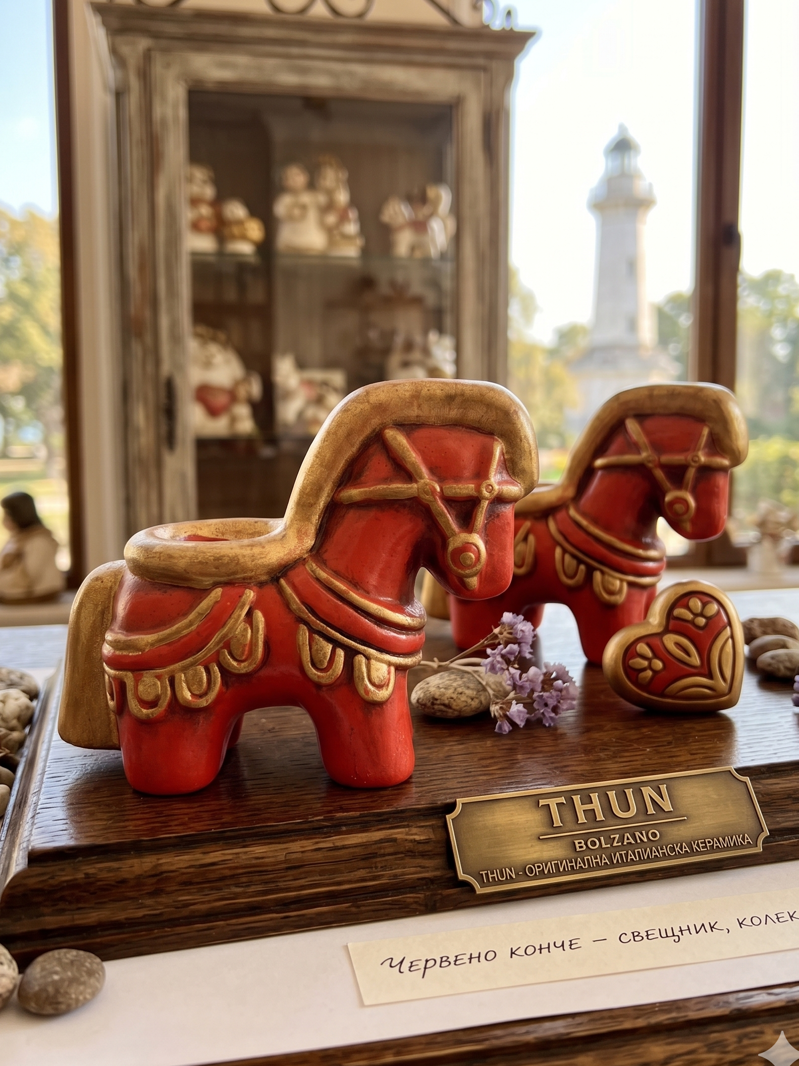 Vintage Thun Bolzano ceramic horse shaped candle holder