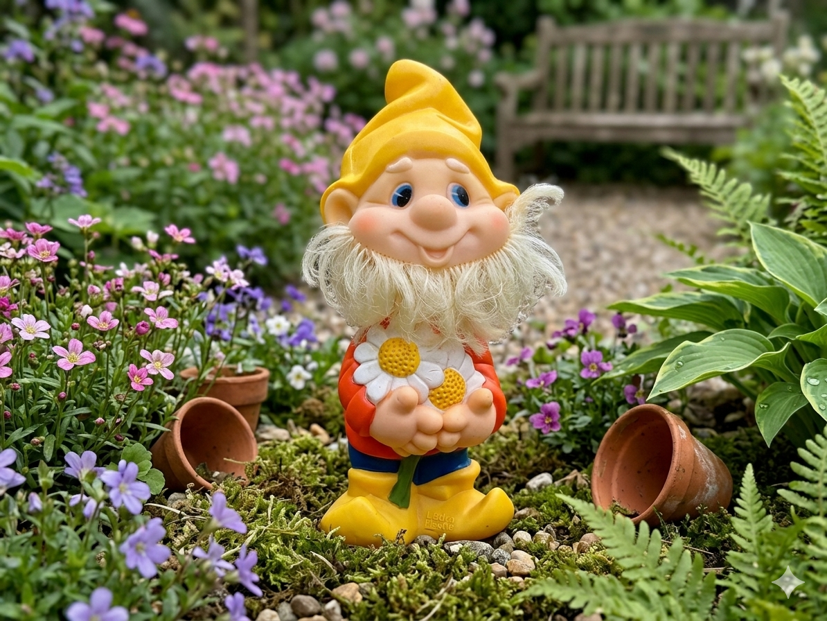Vintage rare rubber toy Dwarf from USSR, 80s