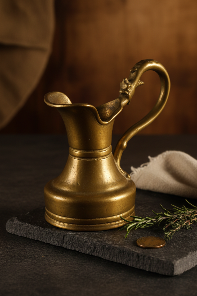 Antique brass jug, Handmade jug made of solid brass