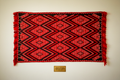 Vintage Hand-Woven Balkan Wall Tapestry – Red & Black Diamond Geometric Pattern